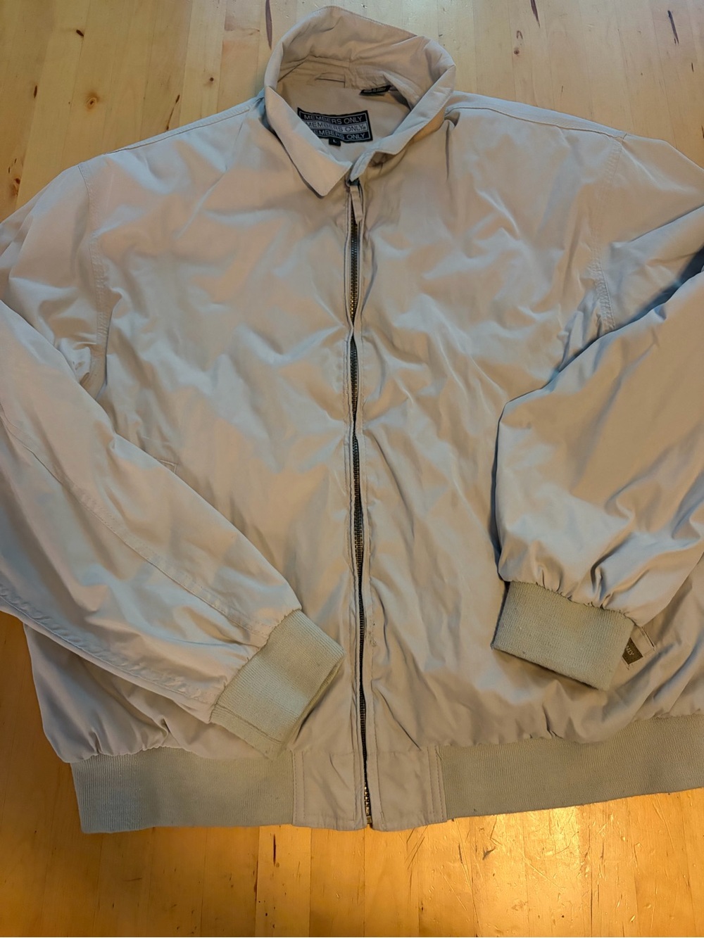 Members Only Men's Light Beige Bomber Jacket